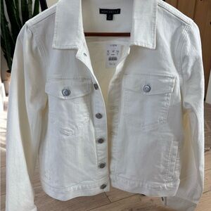 J. Crew Mercantile NWT White Denim Jacket size Small